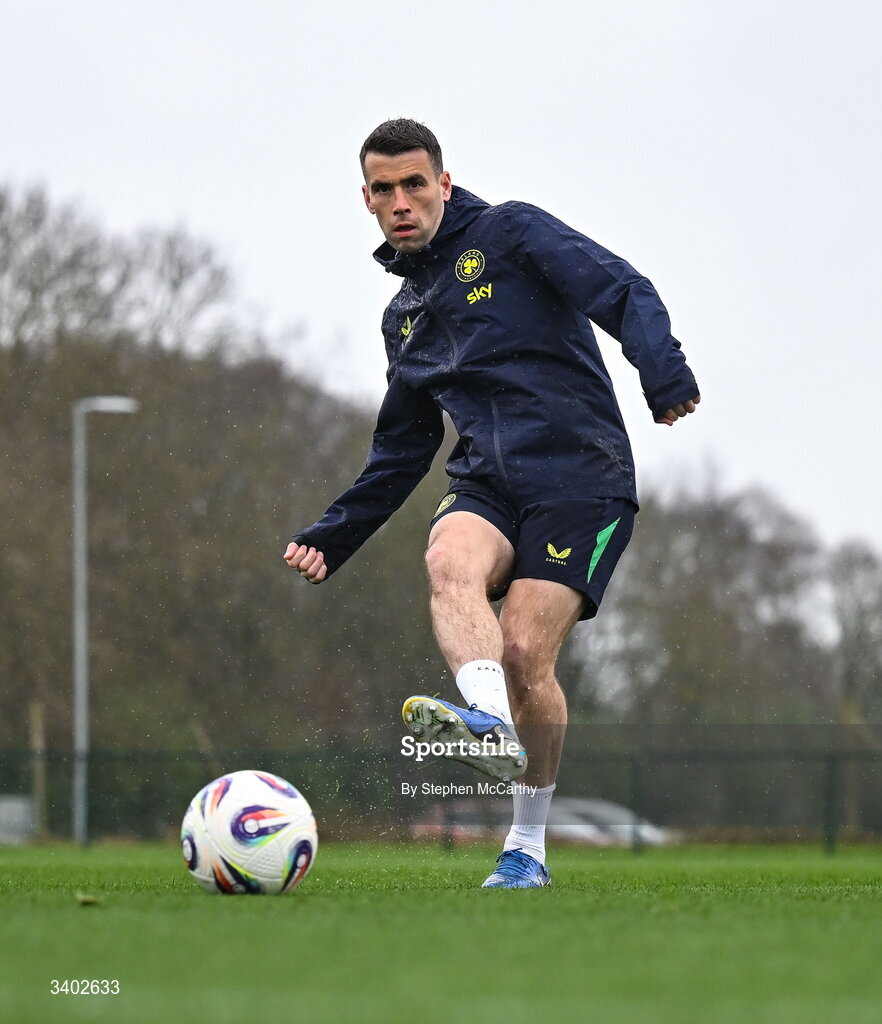 24 March 2026; Seamus Coleman during a Republic of Ireland men's training session at the FAI National Training Centre in Abbotstown, Dublin. Photo by Stephen McCarthy/Sportsfile