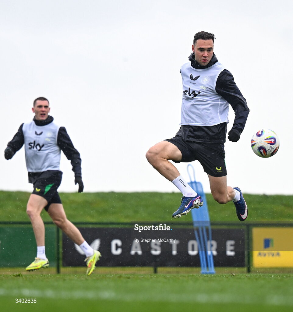 24 March 2026; Harvey Vale during a Republic of Ireland men's training session at the FAI National Training Centre in Abbotstown, Dublin. Photo by Stephen McCarthy/Sportsfile