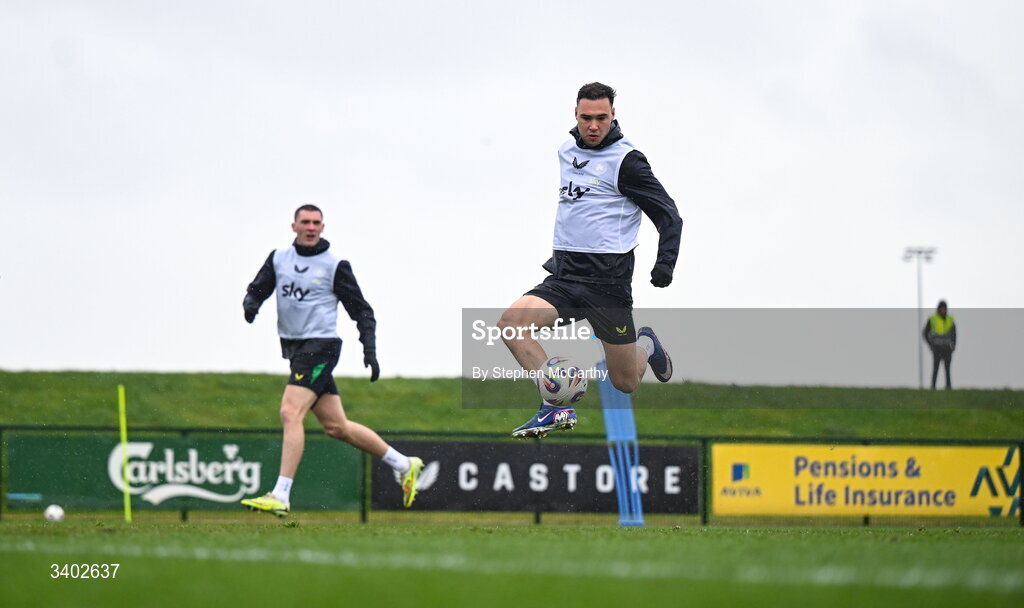 24 March 2026; Harvey Vale during a Republic of Ireland men's training session at the FAI National Training Centre in Abbotstown, Dublin. Photo by Stephen McCarthy/Sportsfile