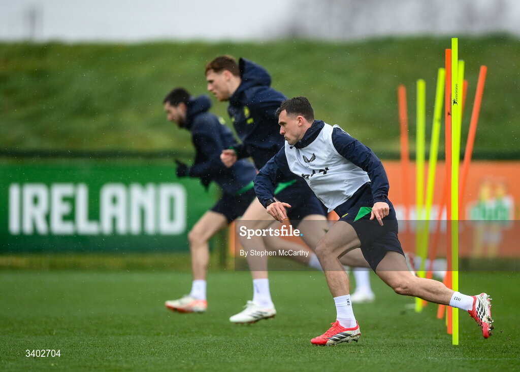 24 March 2026; Jason Knight during a Republic of Ireland men's training session at the FAI National Training Centre in Abbotstown, Dublin. Photo by Stephen McCarthy/Sportsfile