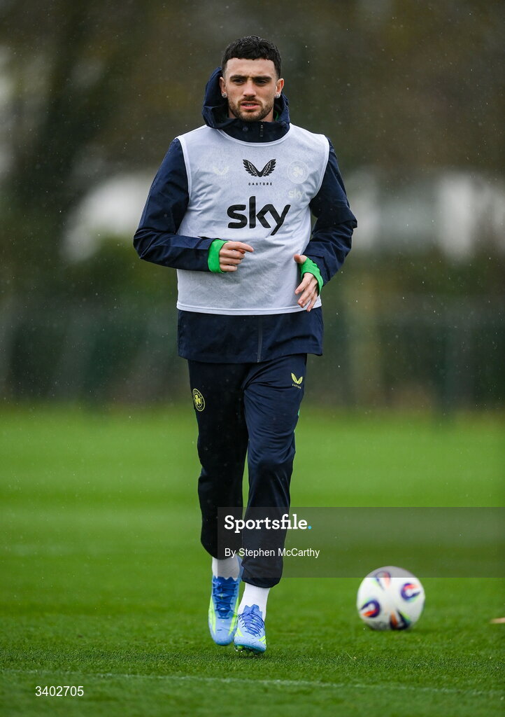 24 March 2026; Troy Parrott during a Republic of Ireland men's training session at the FAI National Training Centre in Abbotstown, Dublin. Photo by Stephen McCarthy/Sportsfile
