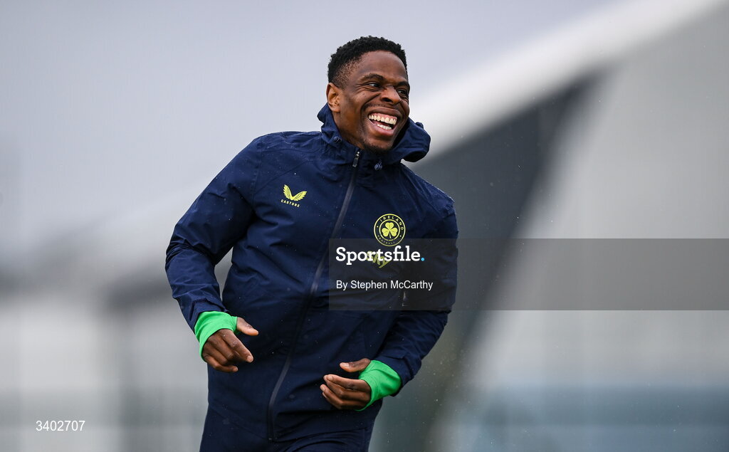 24 March 2026; Chiedozie Ogbene during a Republic of Ireland men's training session at the FAI National Training Centre in Abbotstown, Dublin. Photo by Stephen McCarthy/Sportsfile