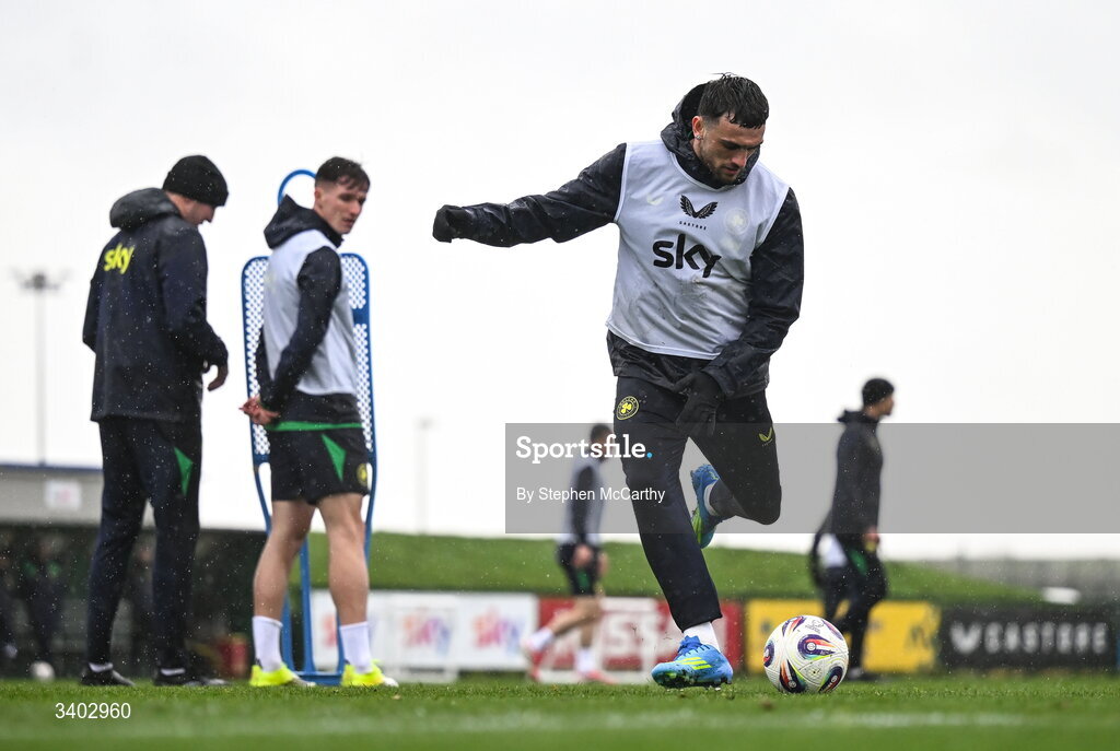 24 March 2026; Troy Parrott during a Republic of Ireland men's training session at the FAI National Training Centre in Abbotstown, Dublin. Photo by Stephen McCarthy/Sportsfile