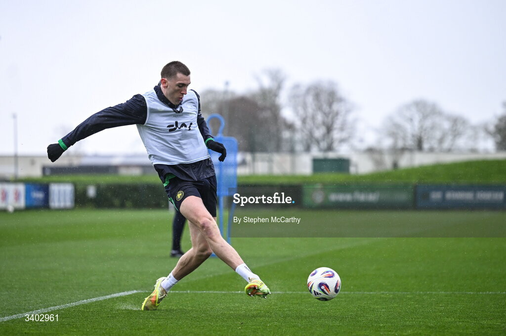 24 March 2026; Jimmy Dunne during a Republic of Ireland men's training session at the FAI National Training Centre in Abbotstown, Dublin. Photo by Stephen McCarthy/Sportsfile