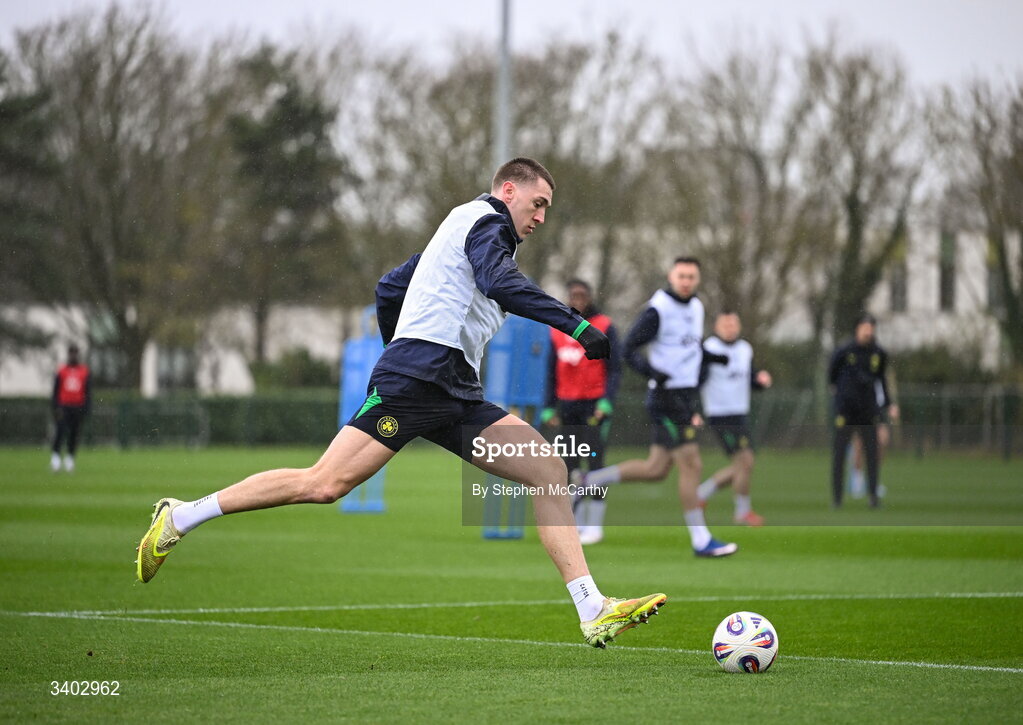 24 March 2026; Jimmy Dunne during a Republic of Ireland men's training session at the FAI National Training Centre in Abbotstown, Dublin. Photo by Stephen McCarthy/Sportsfile