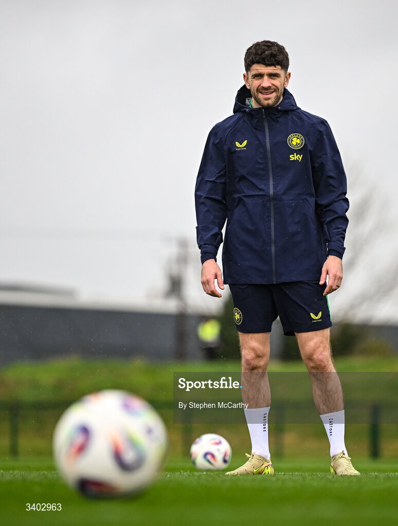 24 March 2026; Robbie Brady during a Republic of Ireland men's training session at the FAI National Training Centre in Abbotstown, Dublin. Photo by Stephen McCarthy/Sportsfile