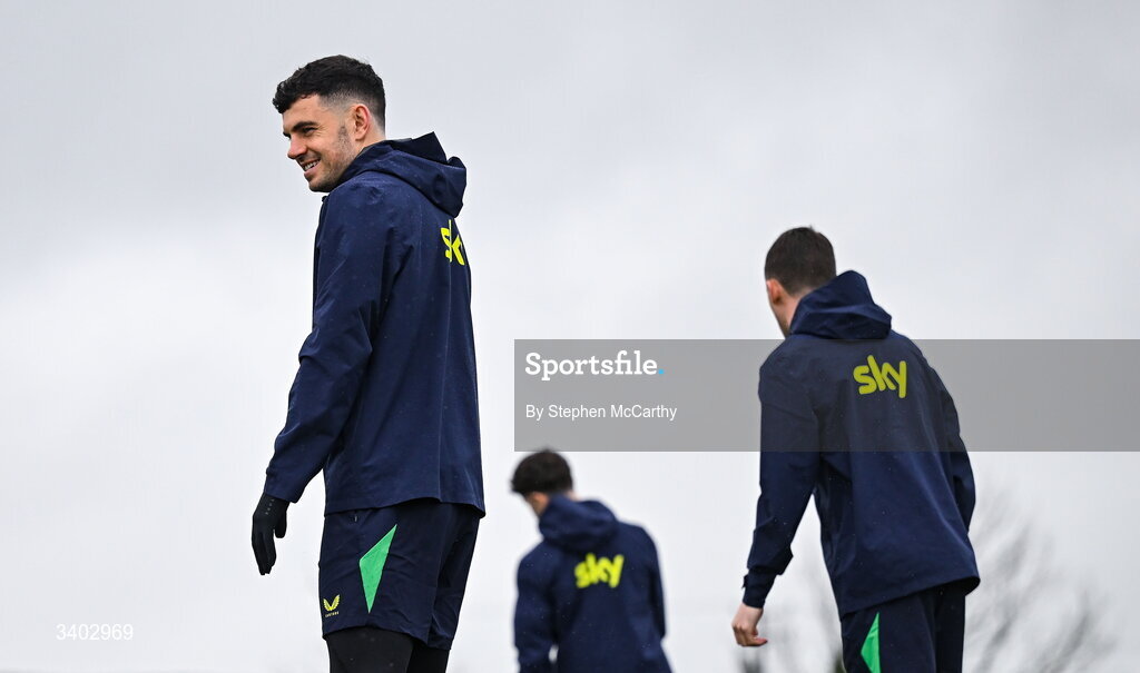 24 March 2026; John Egan during a Republic of Ireland men's training session at the FAI National Training Centre in Abbotstown, Dublin. Photo by Stephen McCarthy/Sportsfile