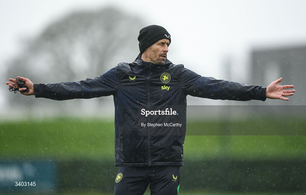 24 March 2026; Assistant coach Paddy McCarthy during a Republic of Ireland men's training session at the FAI National Training Centre in Abbotstown, Dublin. Photo by Stephen McCarthy/Sportsfile