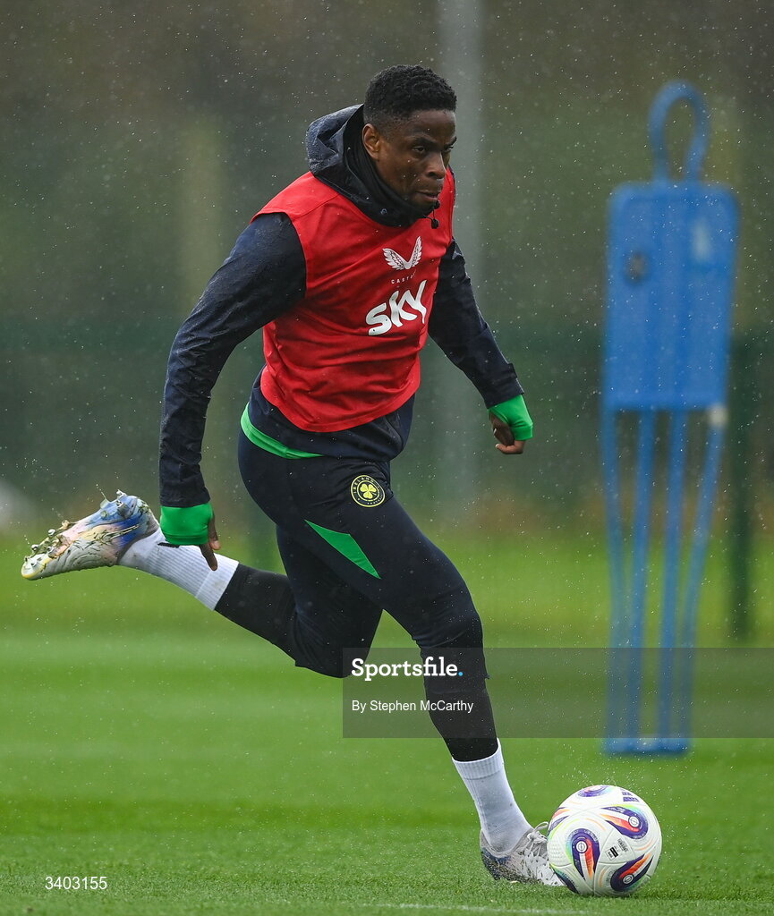 24 March 2026; Chiedozie Ogbene during a Republic of Ireland men's training session at the FAI National Training Centre in Abbotstown, Dublin. Photo by Stephen McCarthy/Sportsfile