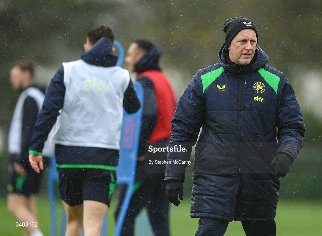 24 March 2026; Head coach Heimir Hallgrimsson during a Republic of Ireland men's training session at the FAI National Training Centre in Abbotstown, Dublin. Photo by Stephen McCarthy/Sportsfile