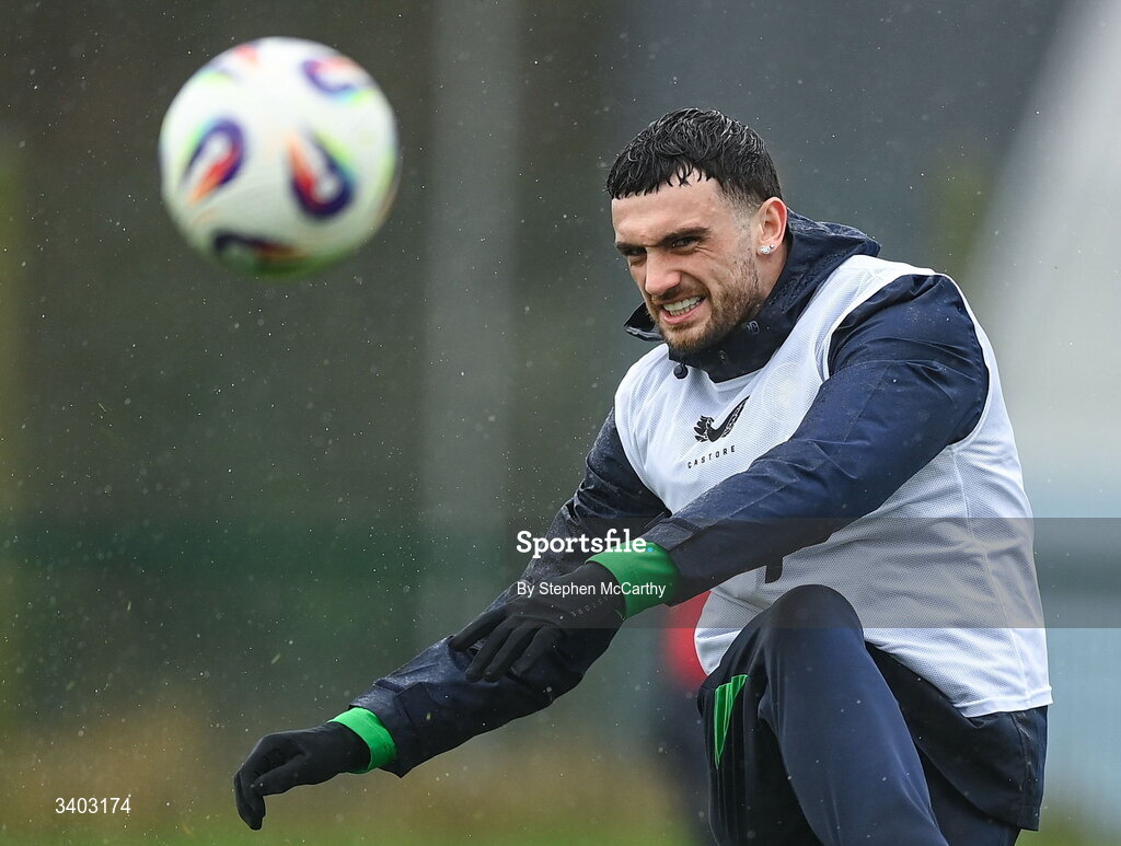 24 March 2026; Troy Parrott during a Republic of Ireland men's training session at the FAI National Training Centre in Abbotstown, Dublin. Photo by Stephen McCarthy/Sportsfile