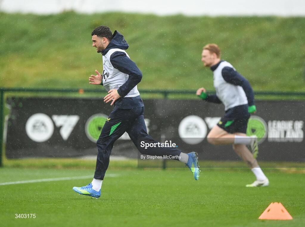 24 March 2026; Troy Parrott during a Republic of Ireland men's training session at the FAI National Training Centre in Abbotstown, Dublin. Photo by Stephen McCarthy/Sportsfile