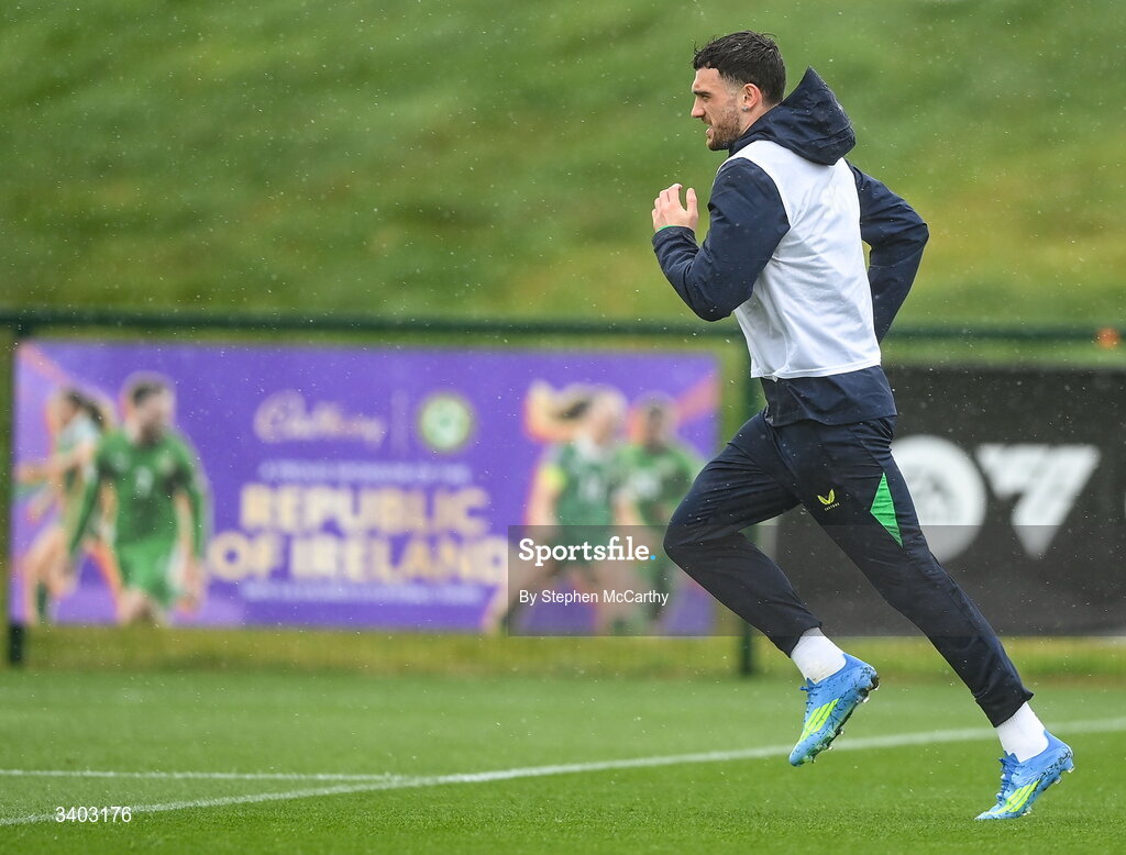 24 March 2026; Troy Parrott during a Republic of Ireland men's training session at the FAI National Training Centre in Abbotstown, Dublin. Photo by Stephen McCarthy/Sportsfile