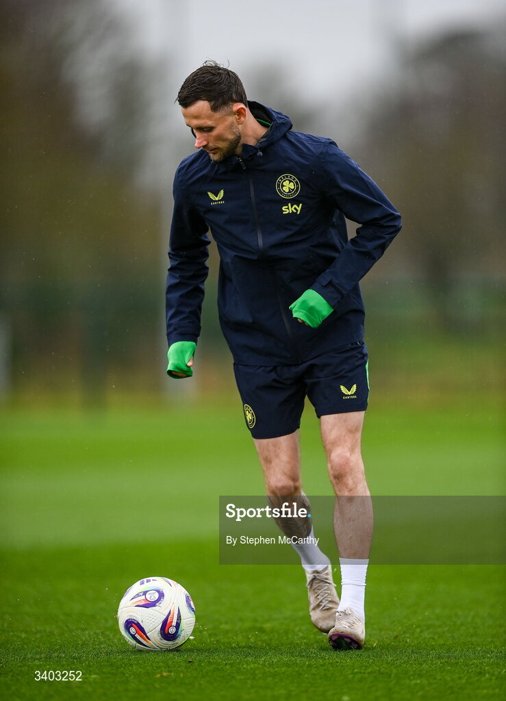 24 March 2026; Alan Browne during a Republic of Ireland men's training session at the FAI National Training Centre in Abbotstown, Dublin. Photo by Stephen McCarthy/Sportsfile