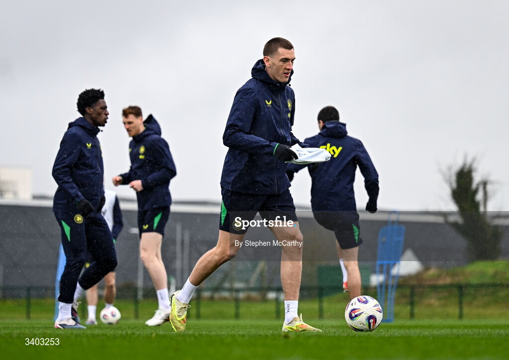 24 March 2026; Jimmy Dunne during a Republic of Ireland men's training session at the FAI National Training Centre in Abbotstown, Dublin. Photo by Stephen McCarthy/Sportsfile