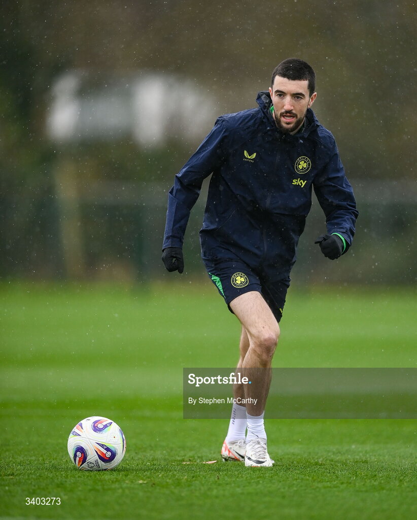 24 March 2026; Finn Azaz during a Republic of Ireland men's training session at the FAI National Training Centre in Abbotstown, Dublin. Photo by Stephen McCarthy/Sportsfile