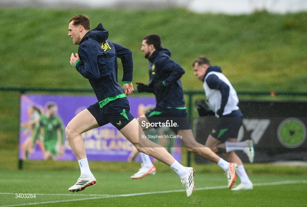 24 March 2026; Jake O'Brien during a Republic of Ireland men's training session at the FAI National Training Centre in Abbotstown, Dublin. Photo by Stephen McCarthy/Sportsfile