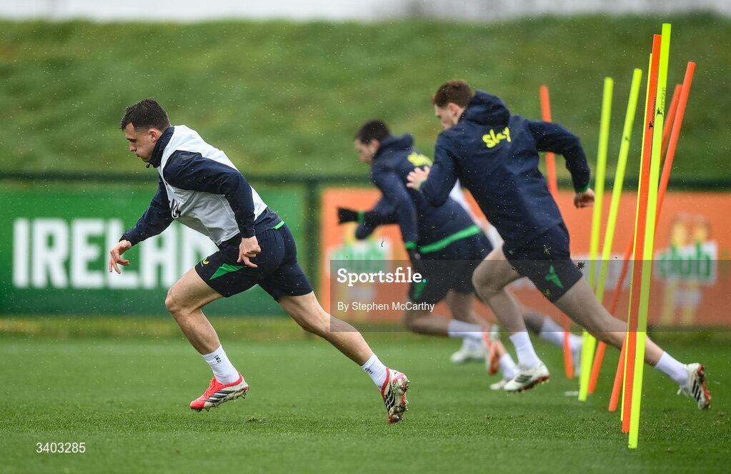 24 March 2026; Jason Knight during a Republic of Ireland men's training session at the FAI National Training Centre in Abbotstown, Dublin. Photo by Stephen McCarthy/Sportsfile