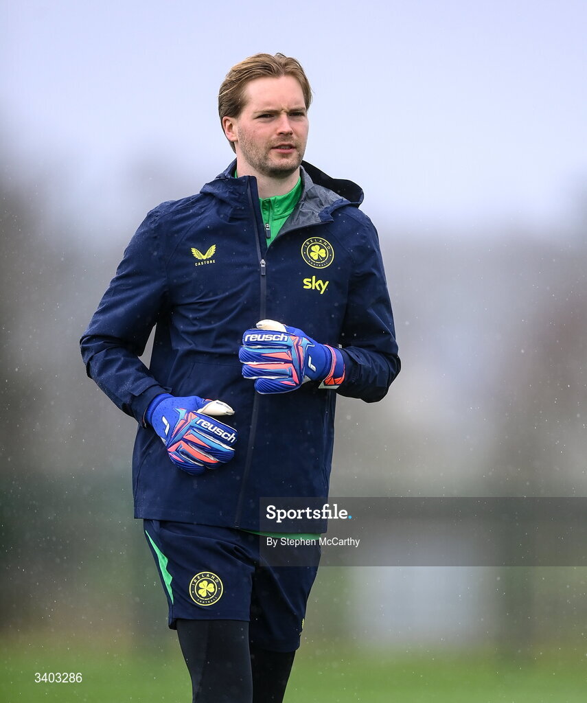 24 March 2026; Goalkeeper Caoimhin Kelleher during a Republic of Ireland men's training session at the FAI National Training Centre in Abbotstown, Dublin. Photo by Stephen McCarthy/Sportsfile