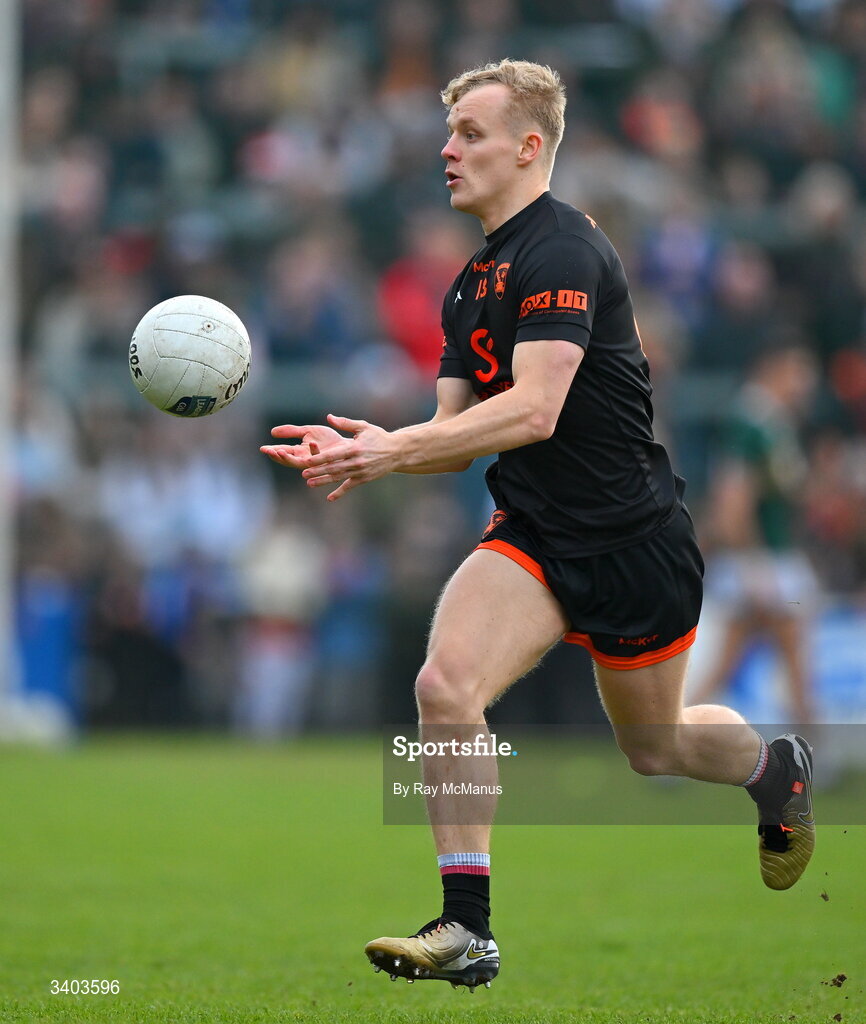 22 March 2026; Cian McConville of Armagh during the Allianz Football League Division 1 match between Armagh and Kerry at BOX-IT Athletic Grounds in Armagh. Photo by Ray McManus/Sportsfile