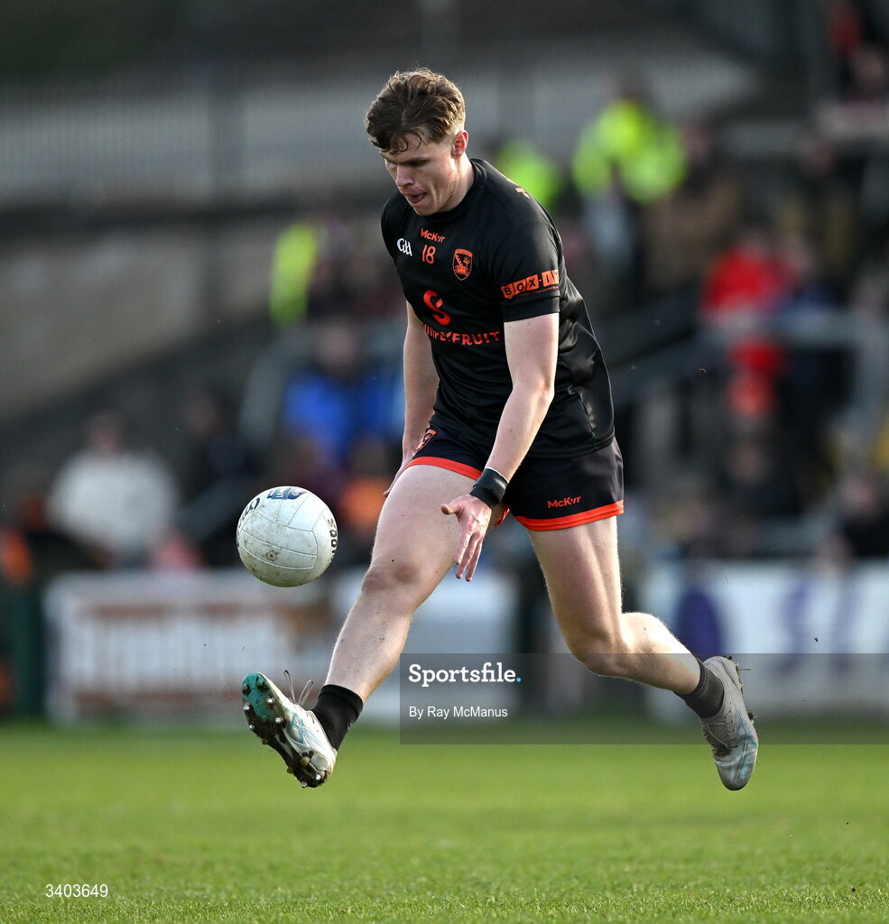 22 March 2026; Oisín O'Neill of Armagh during the Allianz Football League Division 1 match between Armagh and Kerry at BOX-IT Athletic Grounds in Armagh. Photo by Ray McManus/Sportsfile