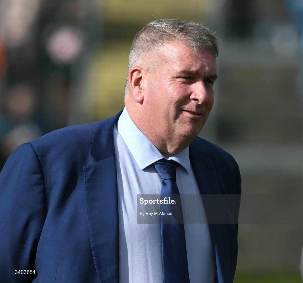 22 March 2026; Pat O'Sullivan, the Kerry County Board Chairman, before the Allianz Football League Division 1 match between Armagh and Kerry at BOX-IT Athletic Grounds in Armagh. Photo by Ray McManus/Sportsfile