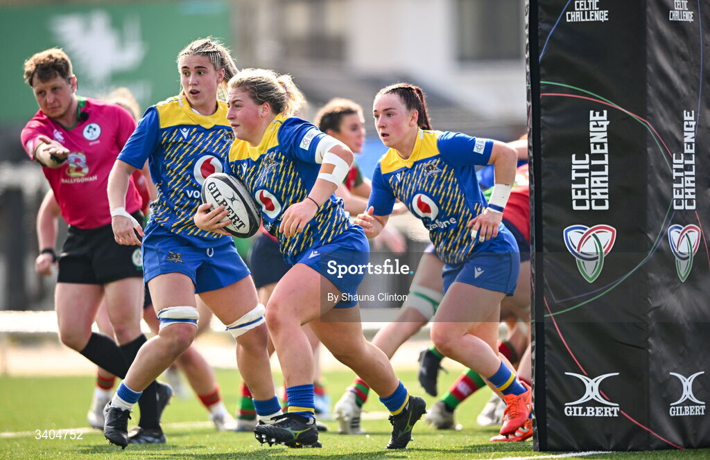 21 March 2026; Molly Reardon of Gwalia Lightning during the Celtic Challenge semi-final match between Clovers and Gwalia Lightning at Dexcom Stadium in Galway. Photo by Shauna Clinton/Sportsfile