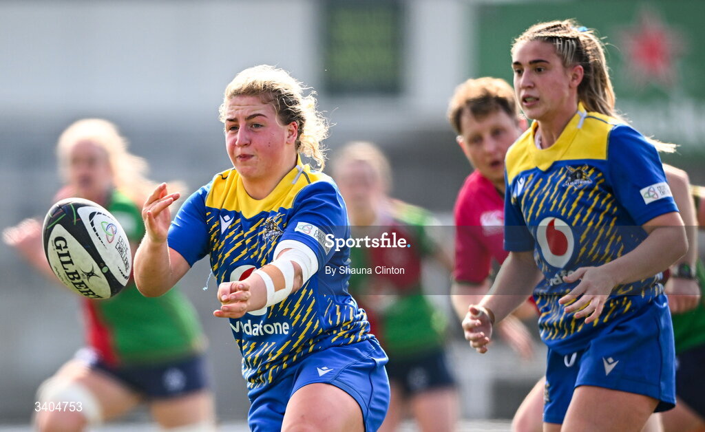 21 March 2026; Molly Reardon of Gwalia Lightning during the Celtic Challenge semi-final match between Clovers and Gwalia Lightning at Dexcom Stadium in Galway. Photo by Shauna Clinton/Sportsfile