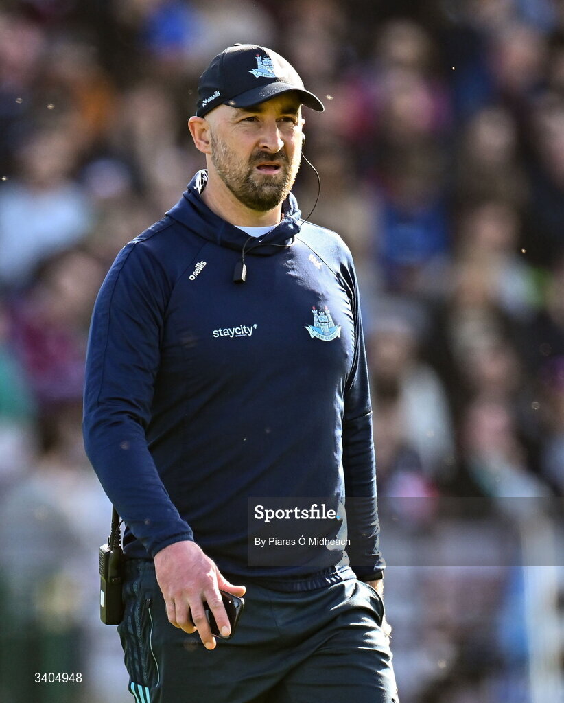 22 March 2026; Dublin coach Martin Kennedy before the Allianz Football League Division 1 match between Galway and Dublin at Pearse Stadium in Galway. Photo by Piaras Ó Mídheach/Sportsfile