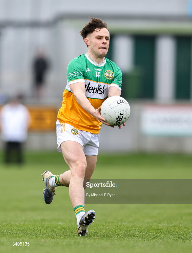 22 March 2026; Shane Tierney of Offaly during the Allianz Football League Division 2 match between Offaly and Meath at Glenisk O'Connor Park in Tullamore, Offaly. Photo by Michael P Ryan/Sportsfile
