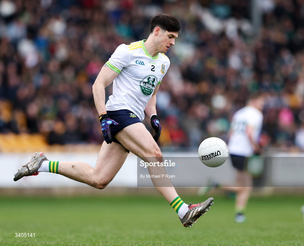 22 March 2026; Seamus Lavin of Meath during the Allianz Football League Division 2 match between Offaly and Meath at Glenisk O'Connor Park in Tullamore, Offaly. Photo by Michael P Ryan/Sportsfile