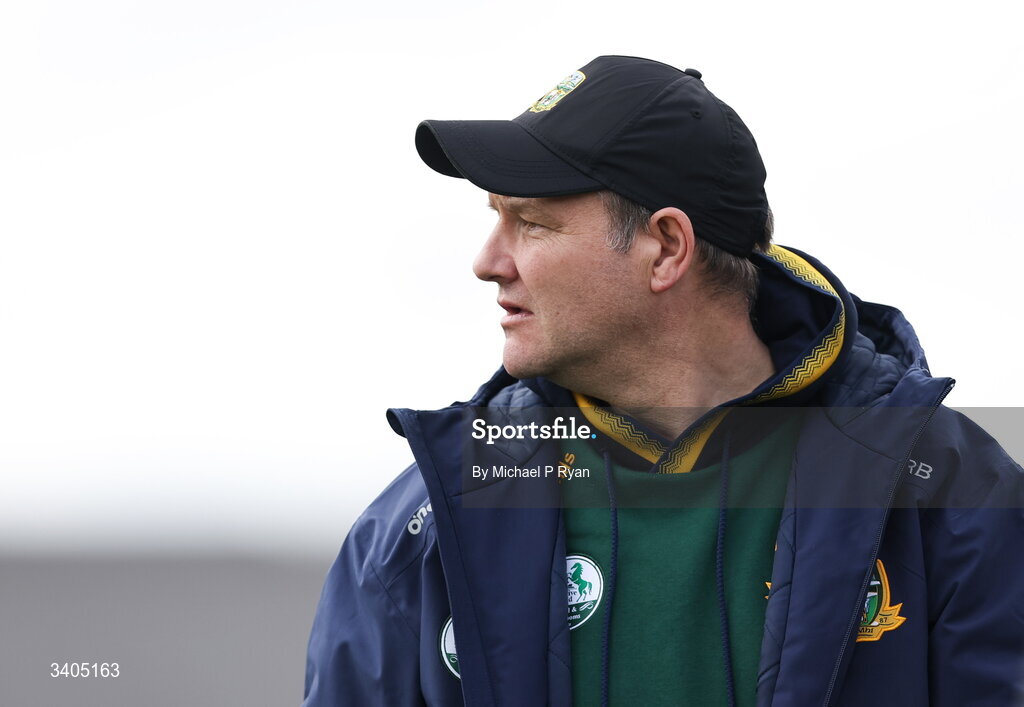 22 March 2026; Meath manager Robbie Brennan during the Allianz Football League Division 2 match between Offaly and Meath at Glenisk O'Connor Park in Tullamore, Offaly. Photo by Michael P Ryan/Sportsfile