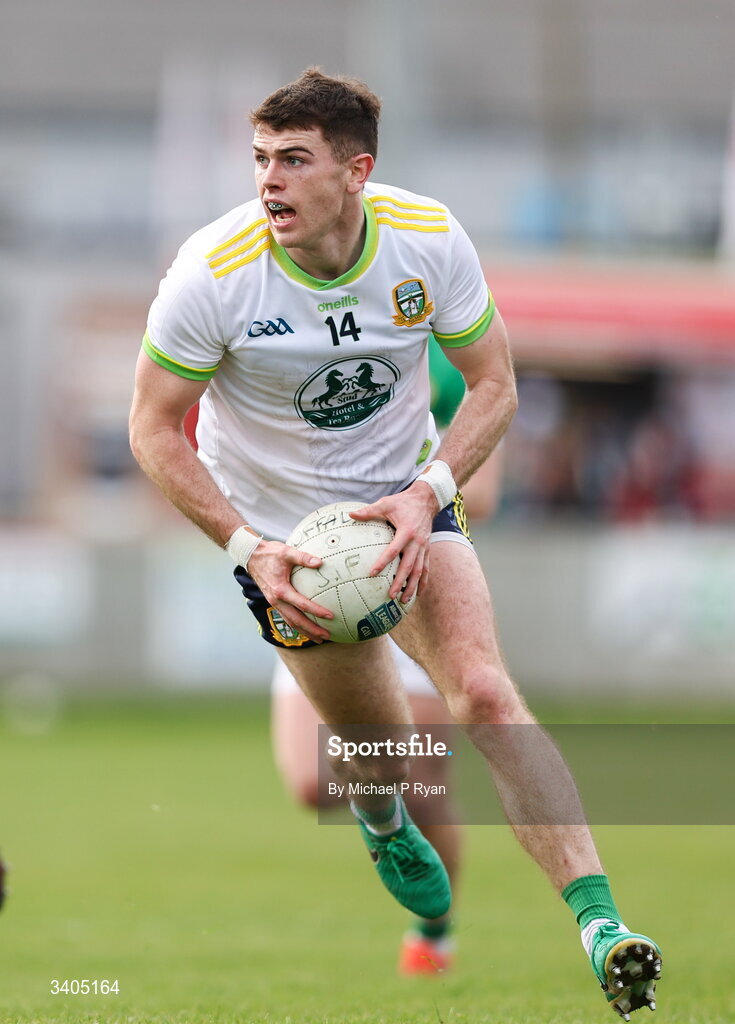 22 March 2026; /k14 during the Allianz Football League Division 2 match between Offaly and Meath at Glenisk O'Connor Park in Tullamore, Offaly. Photo by Michael P Ryan/Sportsfile