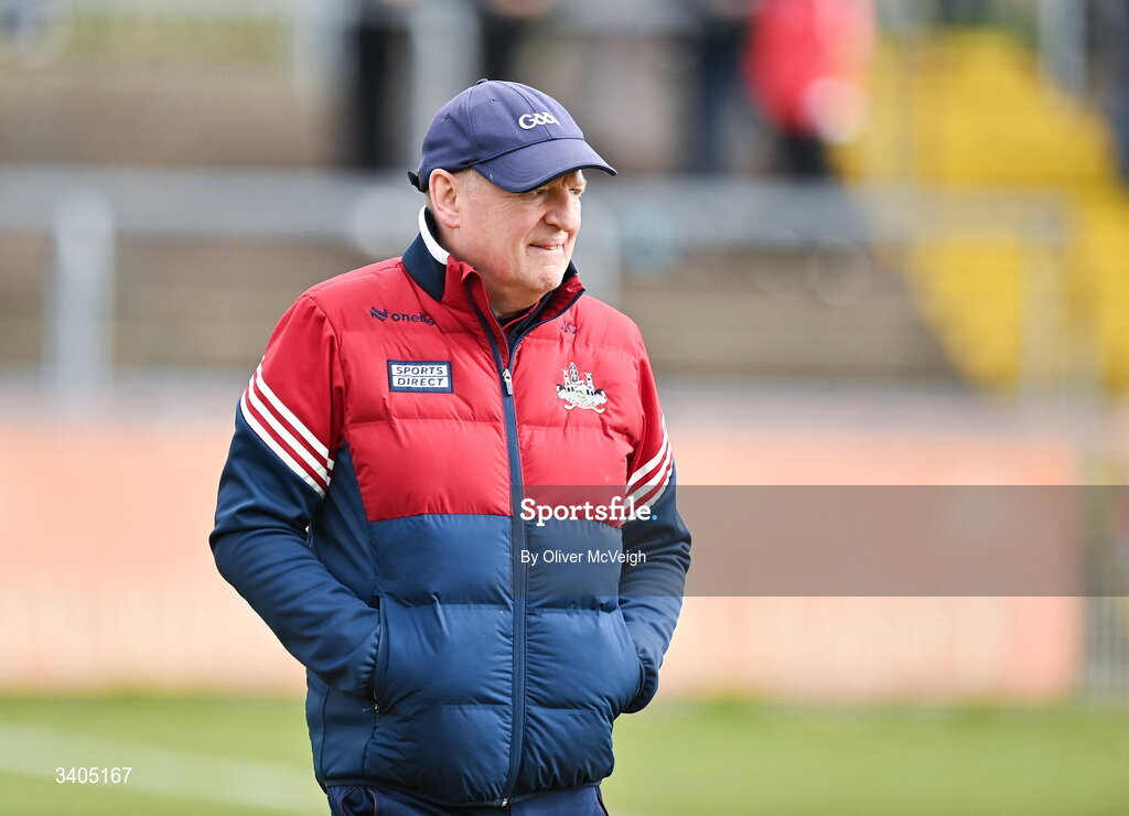 22 March 2026; Cork Manager John Cleary during the Allianz Football League Division 2 match between Tyrone and Cork at O'Neills Healy Park in Omagh, Tyrone. Photo by Oliver McVeigh/Sportsfile