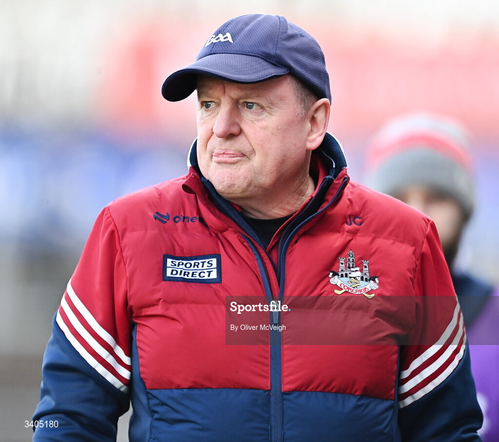 22 March 2026; Cork Manager John Cleary during the Allianz Football League Division 2 match between Tyrone and Cork at O'Neills Healy Park in Omagh, Tyrone. Photo by Oliver McVeigh/Sportsfile