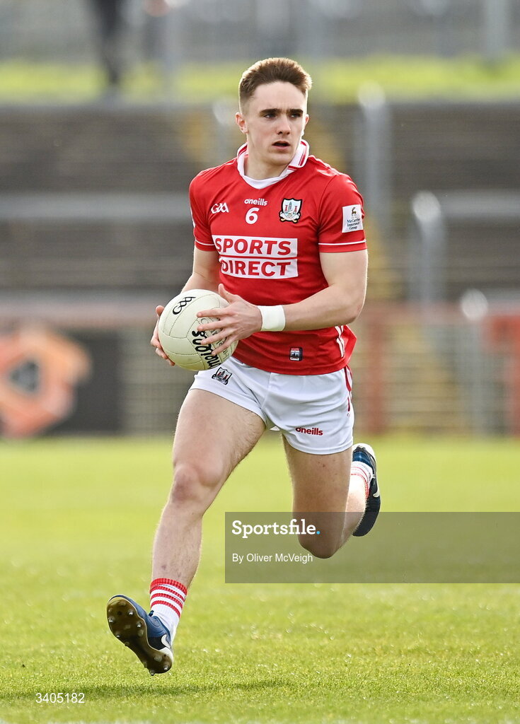 22 March 2026; Tommy Walsh of Cork  during the Allianz Football League Division 2 match between Tyrone and Cork at O'Neills Healy Park in Omagh, Tyrone. Photo by Oliver McVeigh/Sportsfile