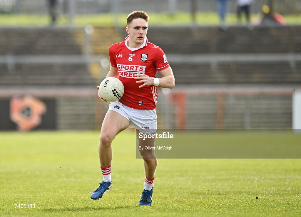 22 March 2026; Tommy Walsh of Cork  during the Allianz Football League Division 2 match between Tyrone and Cork at O'Neills Healy Park in Omagh, Tyrone. Photo by Oliver McVeigh/Sportsfile
