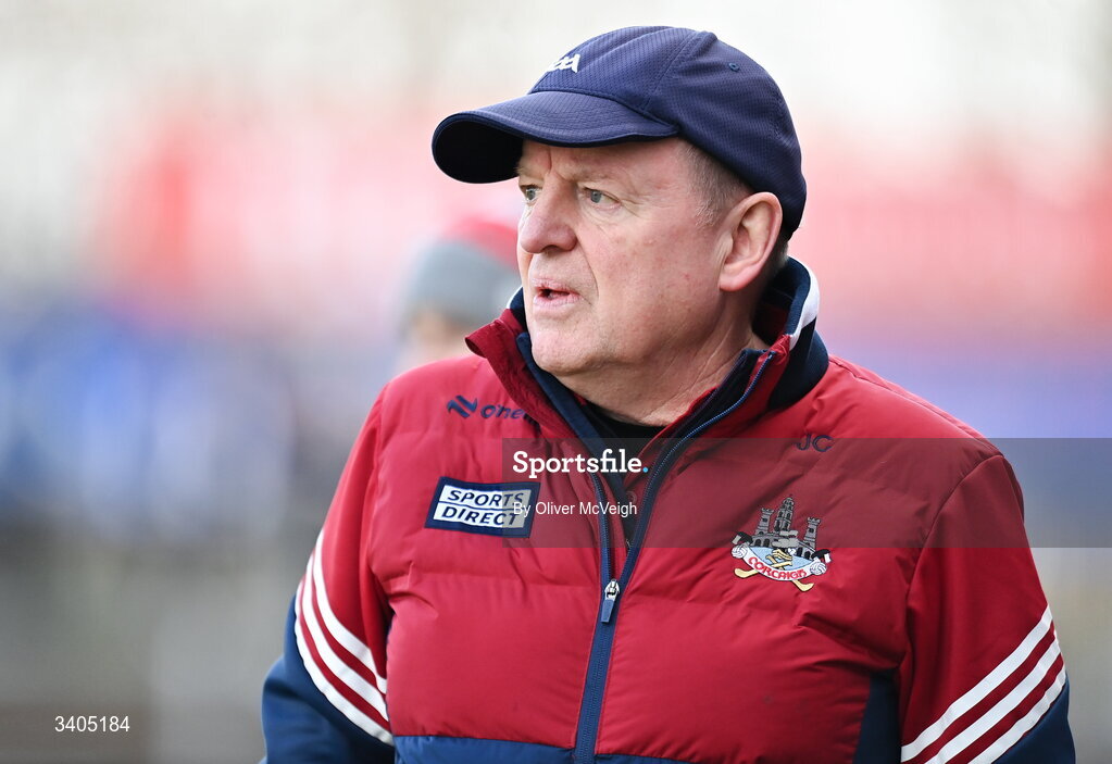 22 March 2026; Cork Manager John Cleary during the Allianz Football League Division 2 match between Tyrone and Cork at O'Neills Healy Park in Omagh, Tyrone. Photo by Oliver McVeigh/Sportsfile