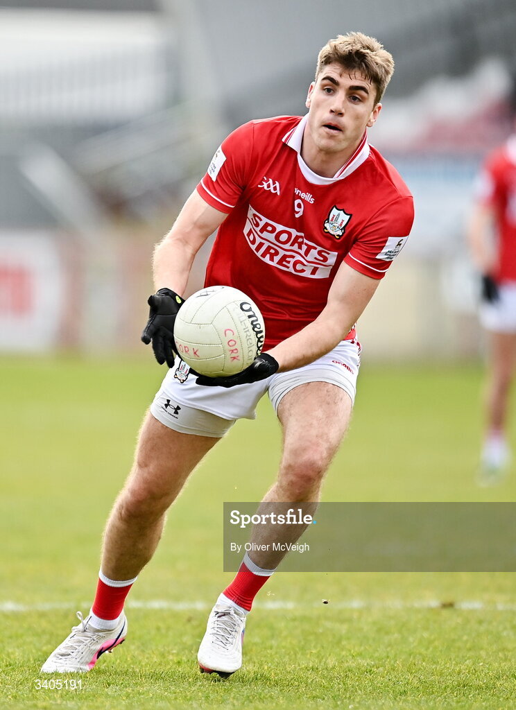 22 March 2026; Ian Maguire of Cork during the Allianz Football League Division 2 match between Tyrone and Cork at O'Neills Healy Park in Omagh, Tyrone. Photo by Oliver McVeigh/Sportsfile