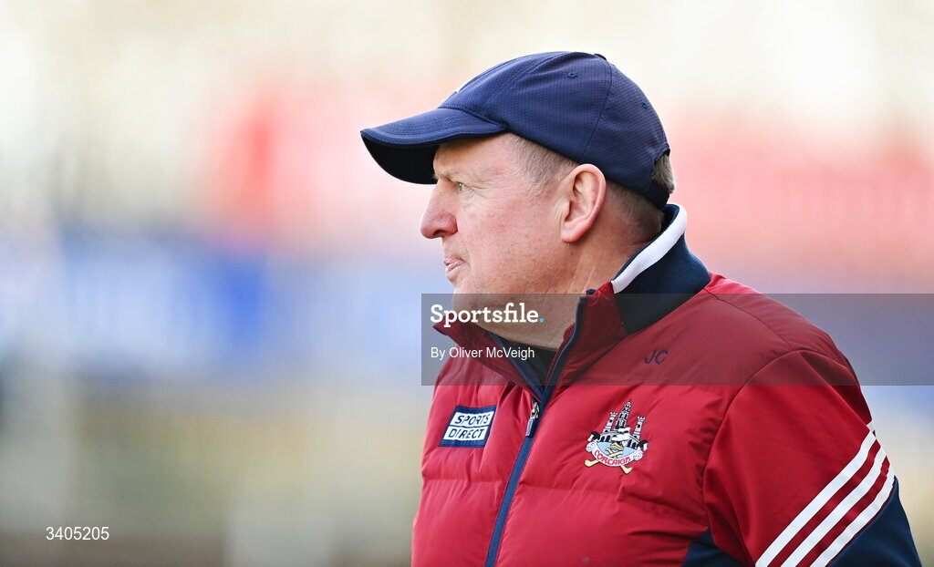 22 March 2026; Cork Manager John Cleary during the Allianz Football League Division 2 match between Tyrone and Cork at O'Neills Healy Park in Omagh, Tyrone. Photo by Oliver McVeigh/Sportsfile