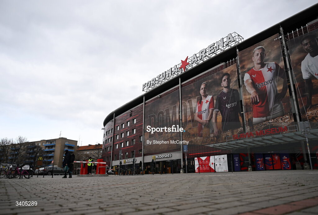 26 March 2026; A general view of Fortuna Arena before the FIFA World Cup 2026 European Qualifiers play-off semi-final match between Czechia and Republic of Ireland at Fortuna Arena in Prague, Czechia. Photo by Stephen McCarthy/Sportsfile