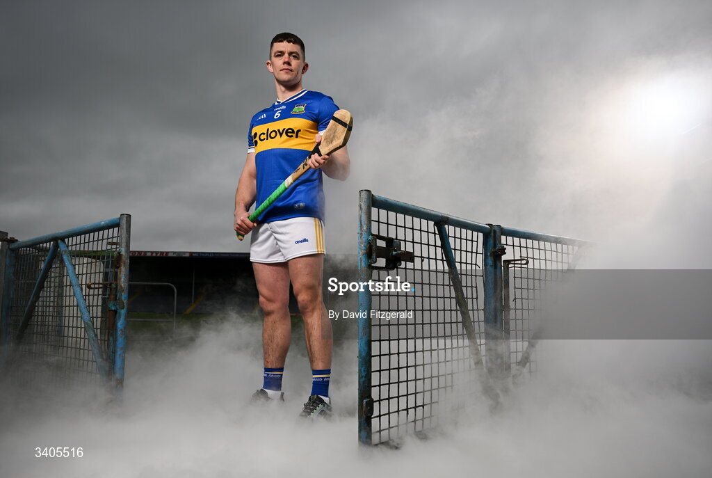 26 March 2026; Munster senior hurler Ronan Maher of Tipperary poses for a portrait for the Munster GAA Senior Hurling and Football Championship launch 2026 at FBD Semple Stadium in Thurles, Tipperary. Photo by David Fitzgerald/Sportsfile