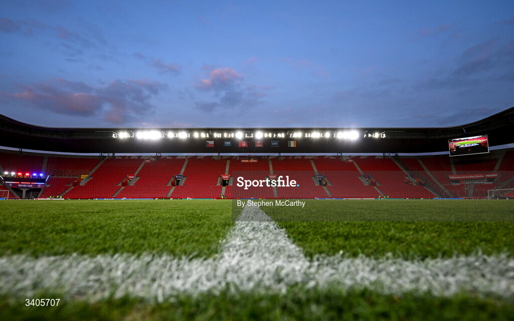 26 March 2026; A general view before the FIFA World Cup 2026 European Qualifiers play-off semi-final match between Czechia and Republic of Ireland at Fortuna Arena in Prague, Czechia. Photo by Stephen McCarthy/Sportsfile