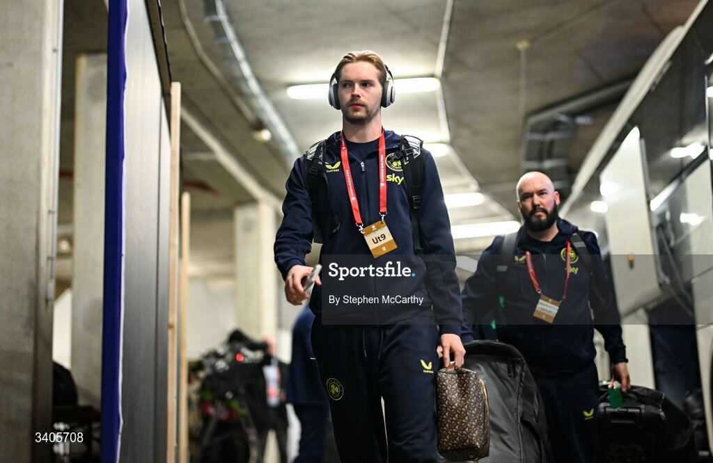 26 March 2026; Republic of Ireland goalkeeper Caoimhin Kelleher before the FIFA World Cup 2026 European Qualifiers play-off semi-final match between Czechia and Republic of Ireland at Fortuna Arena in Prague, Czechia. Photo by Stephen McCarthy/Sportsfile