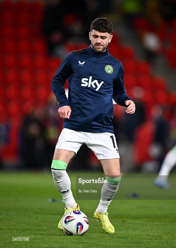 26 March 2026; Robbie Brady of Republic of Ireland before the FIFA World Cup 2026 European Qualifiers play-off semi-final match between Czechia and Republic of Ireland at Fortuna Arena in Prague, Czechia. Photo by Seb Daly/Sportsfile