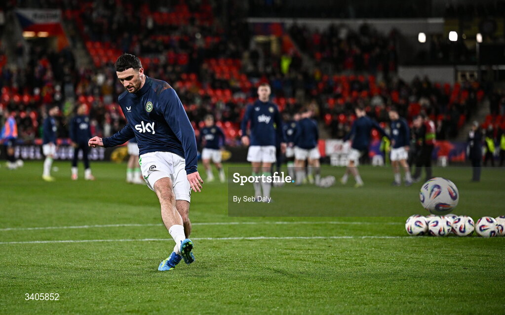 26 March 2026; Troy Parrott of Republic of Ireland before the FIFA World Cup 2026 European Qualifiers play-off semi-final match between Czechia and Republic of Ireland at Fortuna Arena in Prague, Czechia. Photo by Seb Daly/Sportsfile