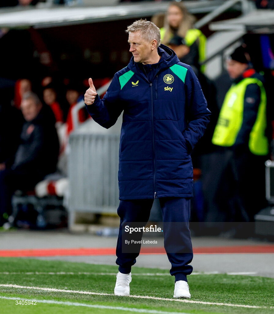 26 March 2026; Republic of Ireland head coach Heimir Hallgrimsson during the FIFA World Cup 2026 European Qualifiers play-off semi-final match between Czechia and Republic of Ireland at Fortuna Arena in Prague, Czechia. Photo by Pavel Lebeda/Sportsfile