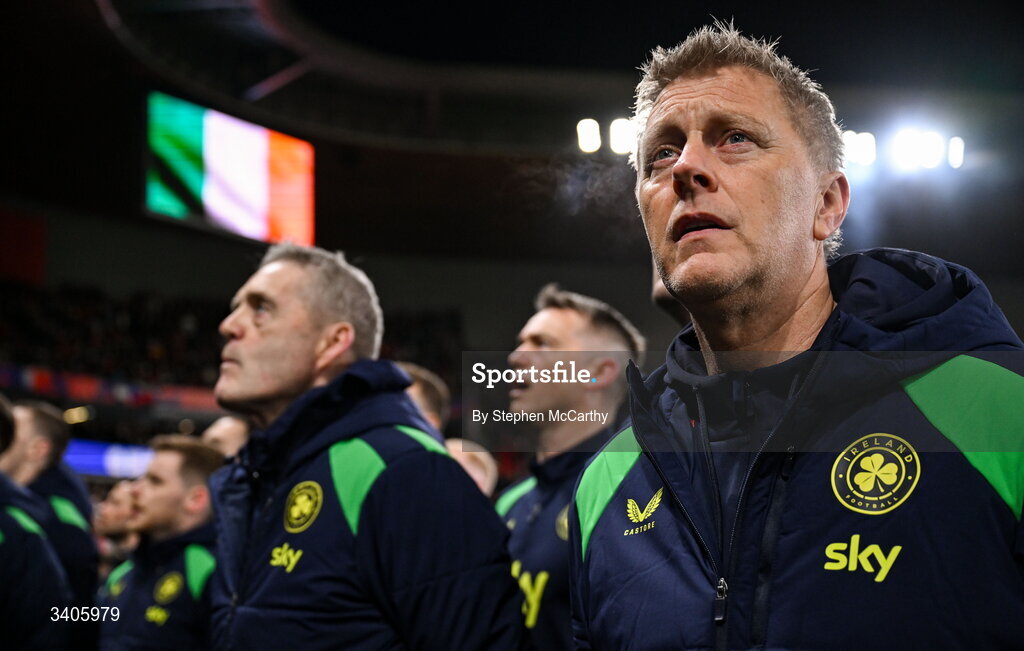 26 March 2026; Republic of Ireland head coach Heimir Hallgrimsson before the FIFA World Cup 2026 European Qualifiers play-off semi-final match between Czechia and Republic of Ireland at Fortuna Arena in Prague, Czechia. Photo by Stephen McCarthy/Sportsfile