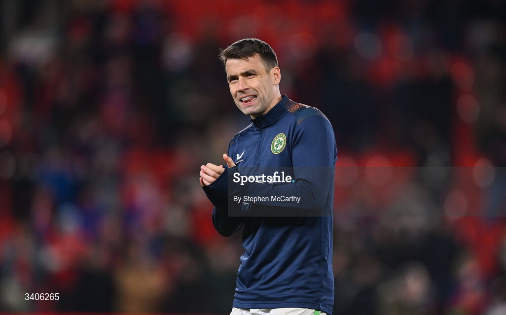 26 March 2026; Seamus Coleman of Republic of Ireland after the FIFA World Cup 2026 European Qualifiers play-off semi-final match between Czechia and Republic of Ireland at Fortuna Arena in Prague, Czechia. Photo by Stephen McCarthy/Sportsfile