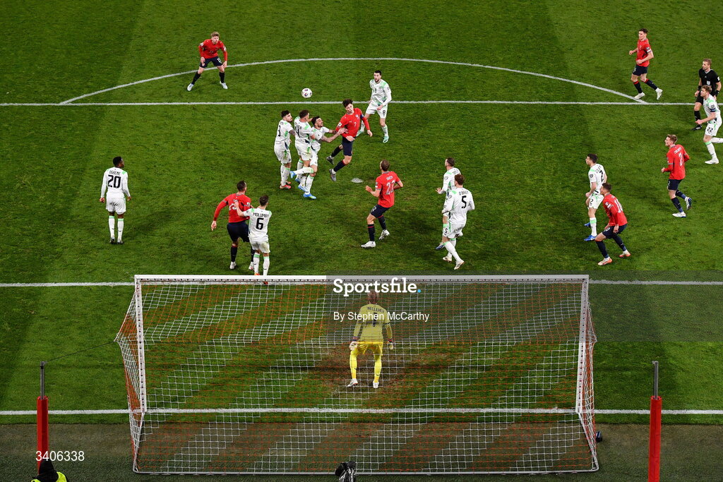 26 March 2026; A general view of action during the FIFA World Cup 2026 European Qualifiers play-off semi-final match between Czechia and Republic of Ireland at Fortuna Arena in Prague, Czechia. Photo by Stephen McCarthy/Sportsfile